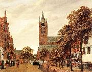 Jan van der Heyden View of Delft oil painting
